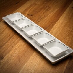 Dessert-/Fingerfoodschale Weiß/Silber Eckig