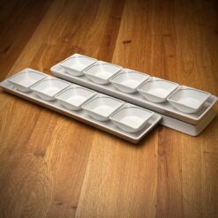 Alternative view of Dessert-/Fingerfoodschale Weiß/Silber Eckig